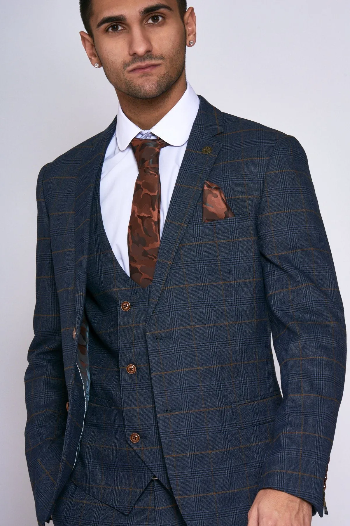 Jenson Navy Check Blazer