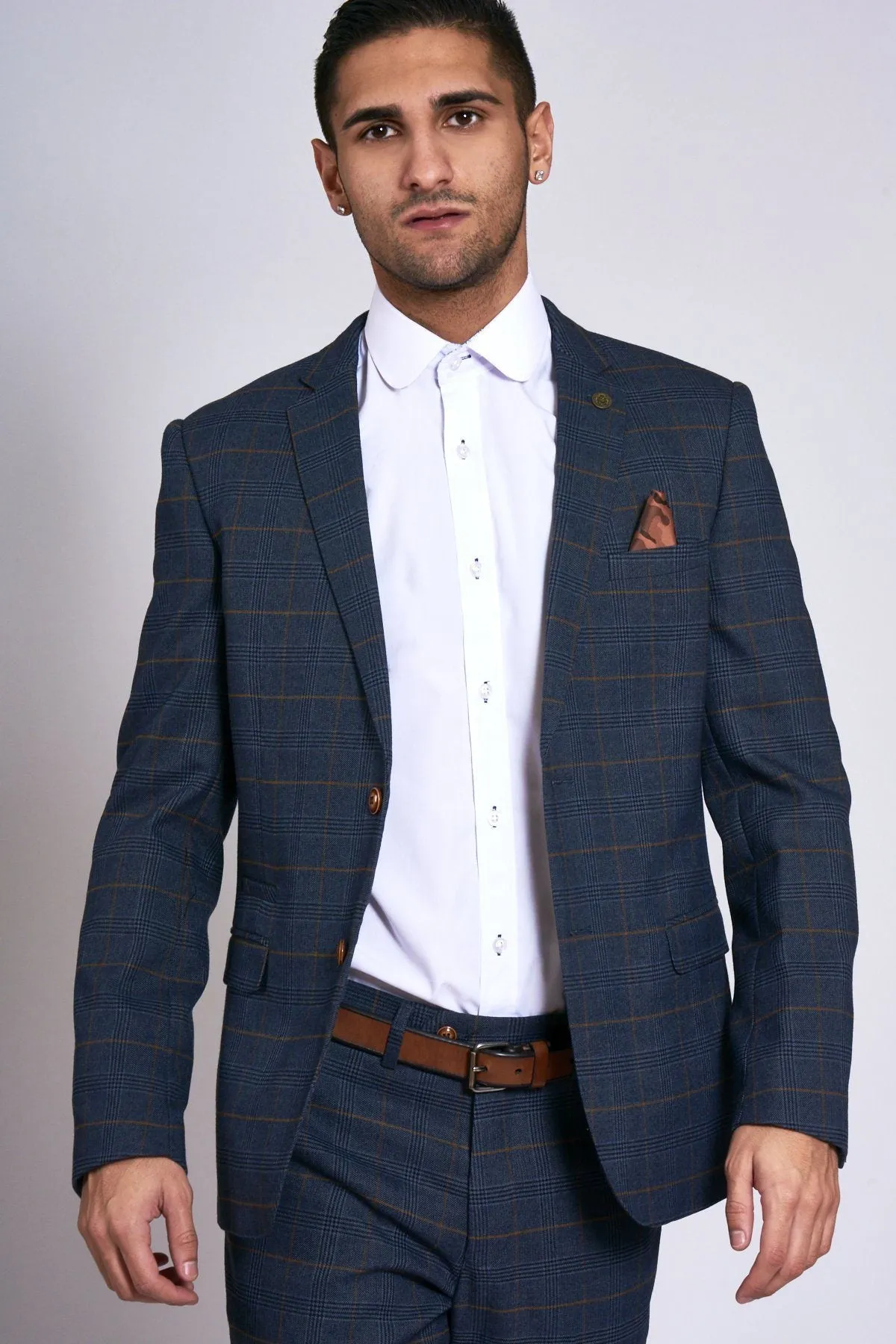 Jenson Navy Check Blazer