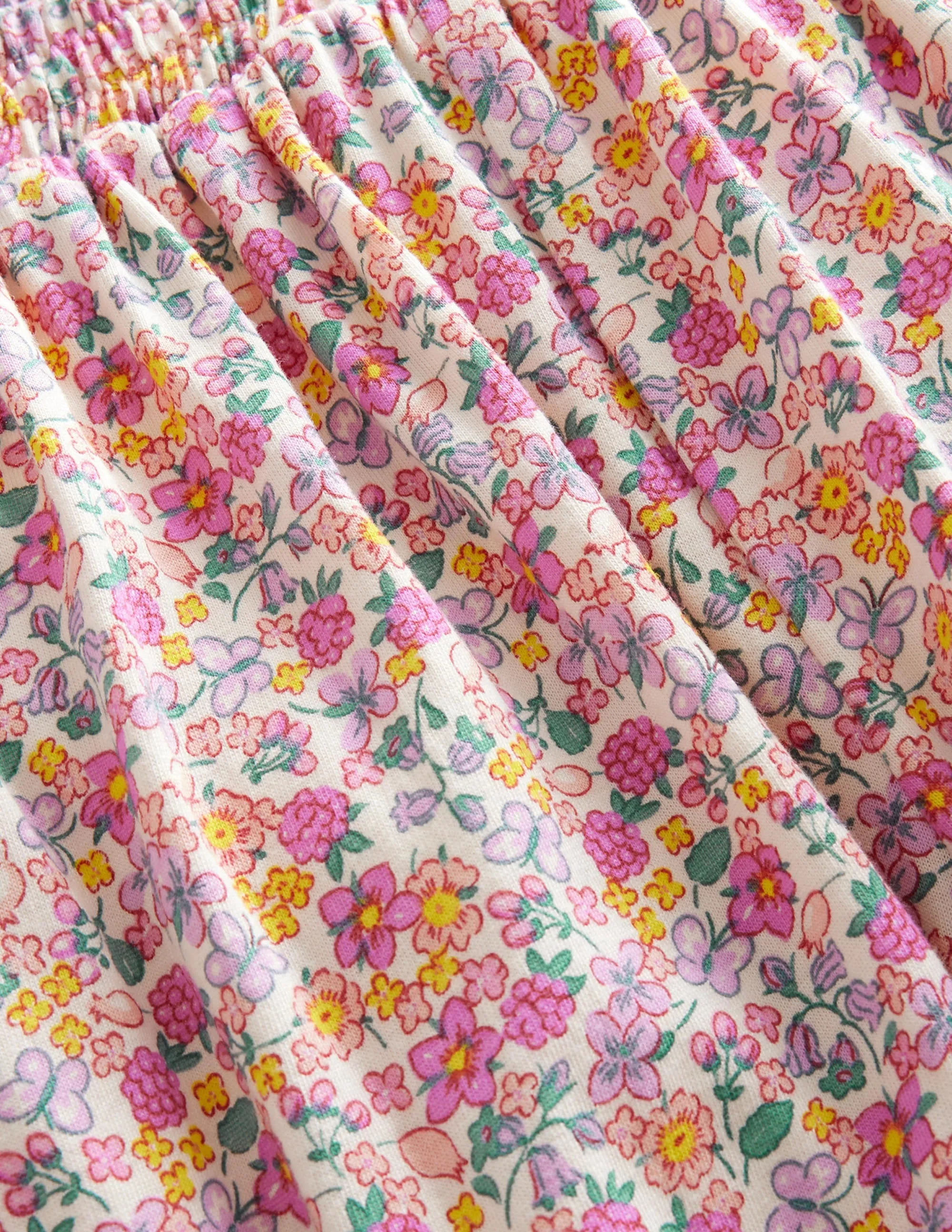 Jersey Harem Trousers-Bright Petal Pink Floral