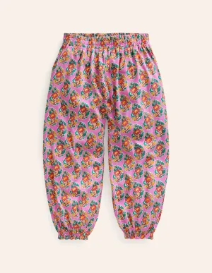 Jersey Harem Trousers-Peony Pink Paisley