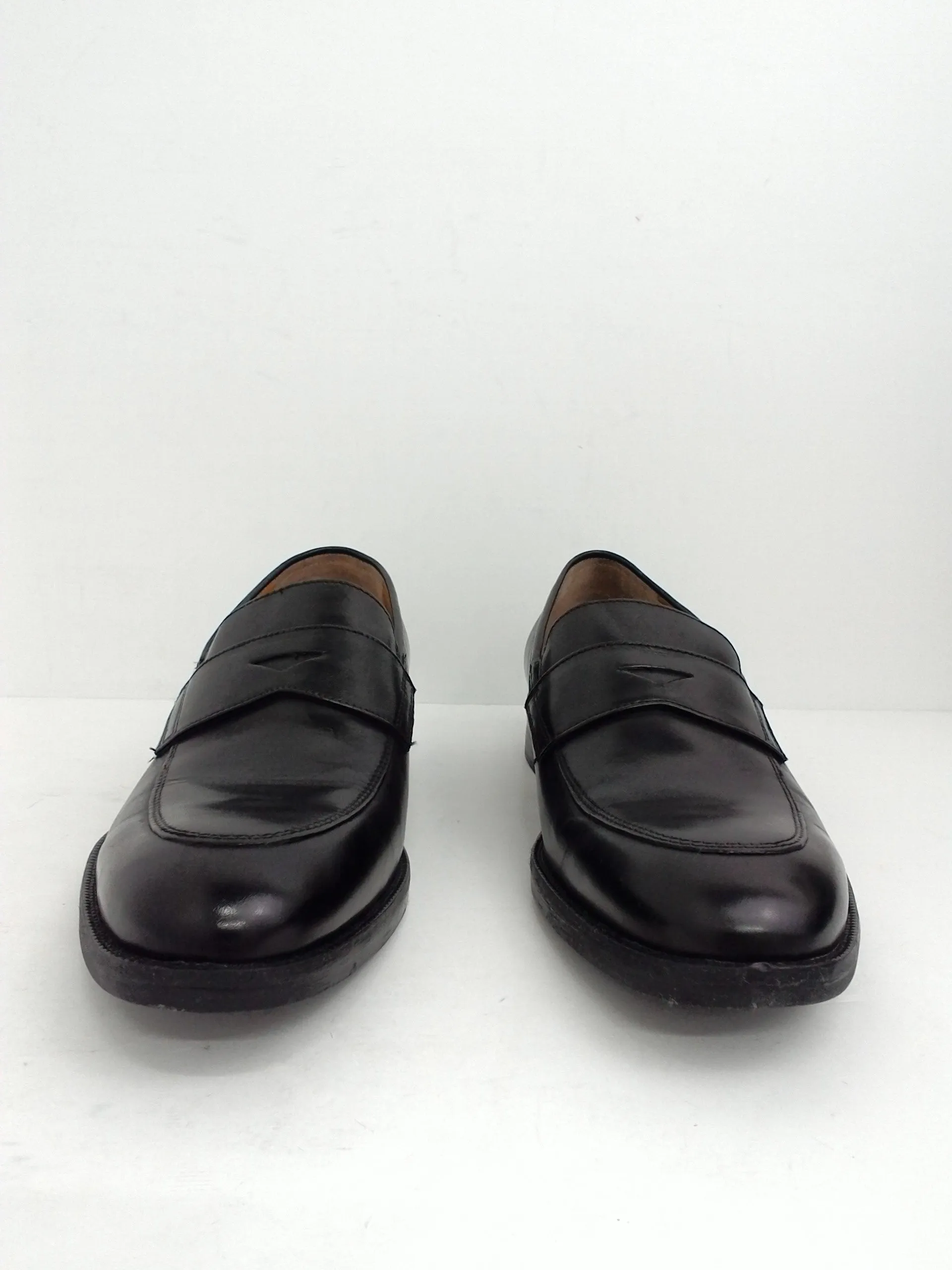 Johnston & Murphy Men's Black Alcott Penny Leather Loafers Leather Size 8.5 M