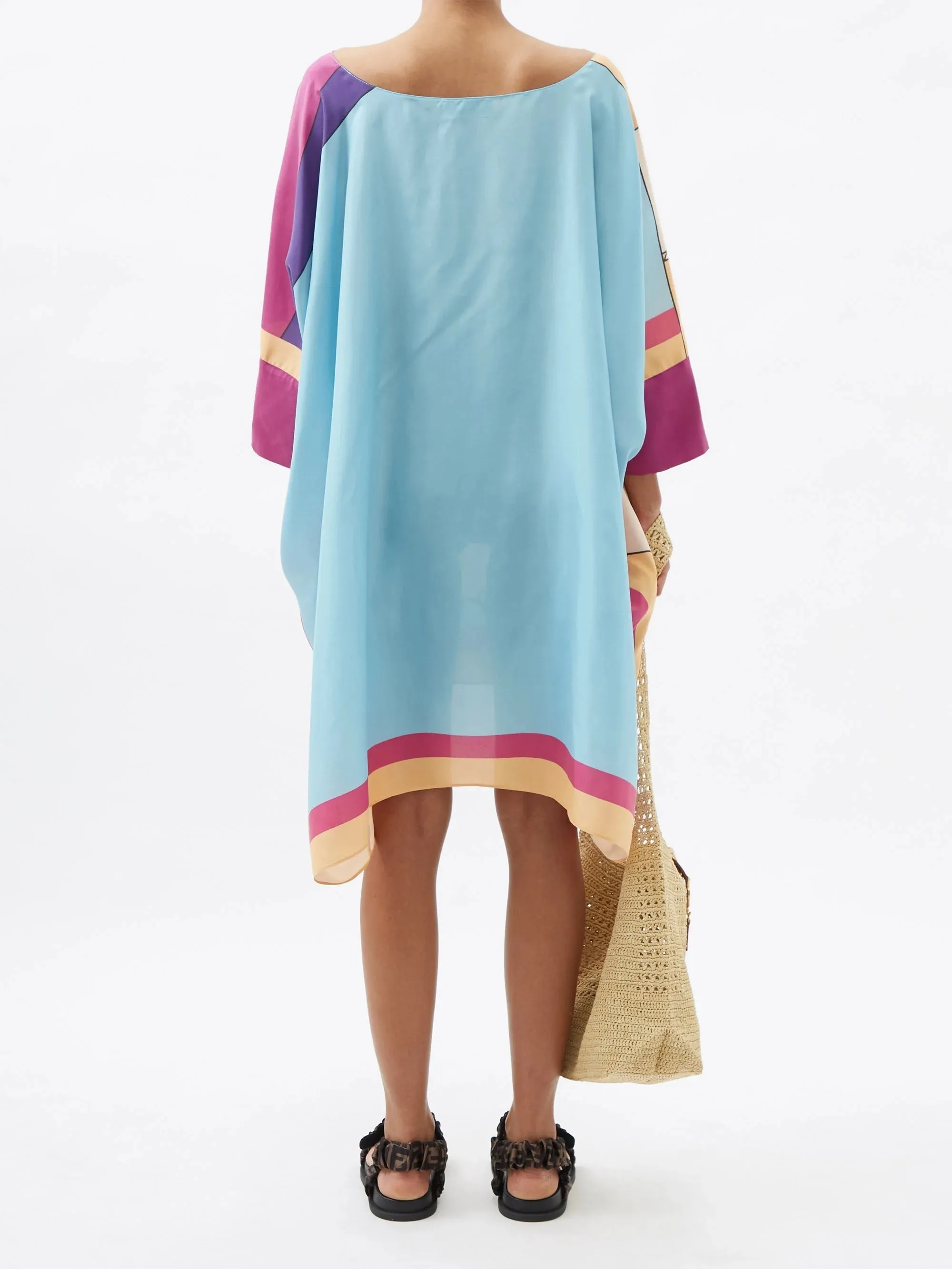 Lady-like Soft Silk Crepe Short Kaftan