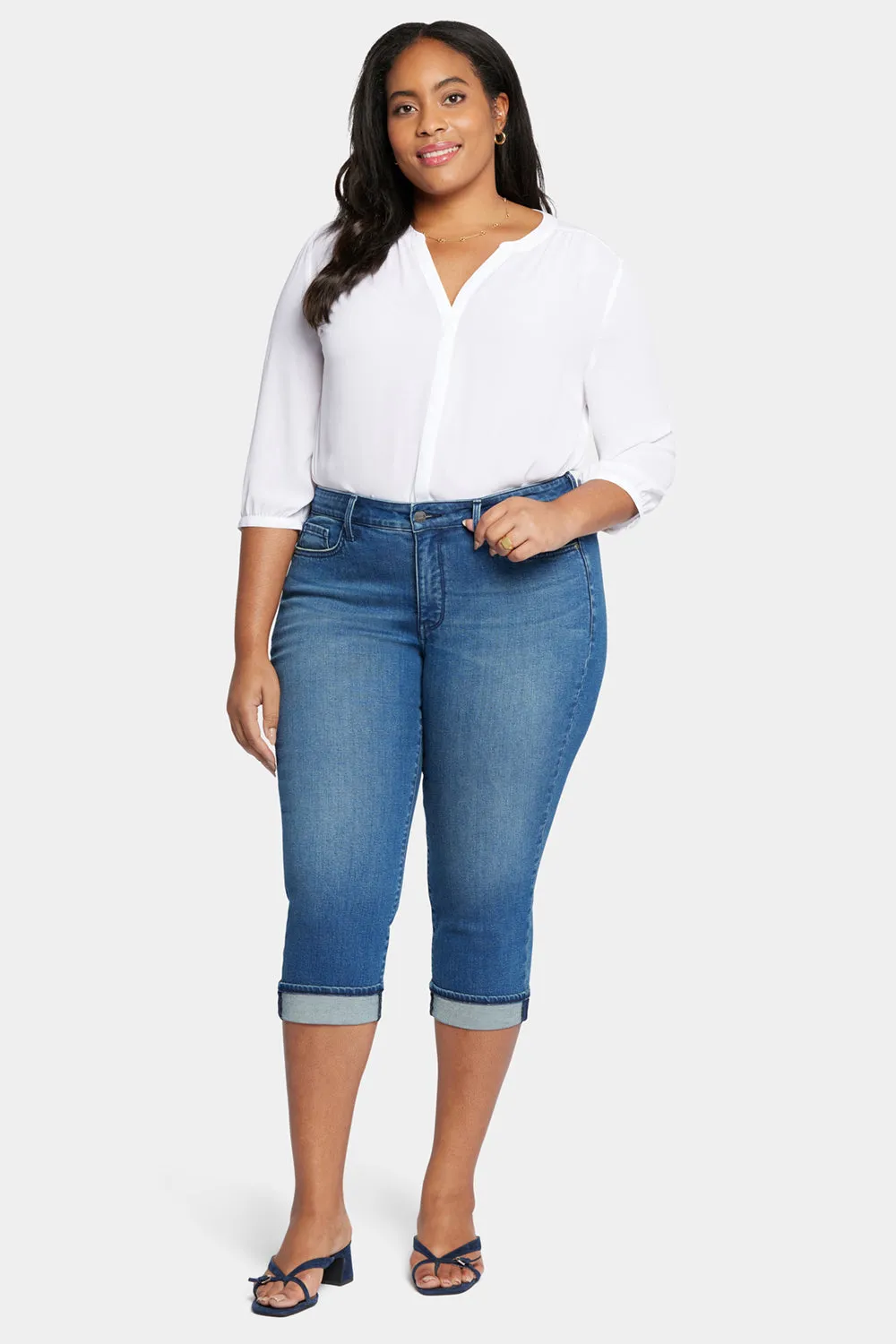 Marilyn Straight Crop Jeans In Plus Size - Windfall