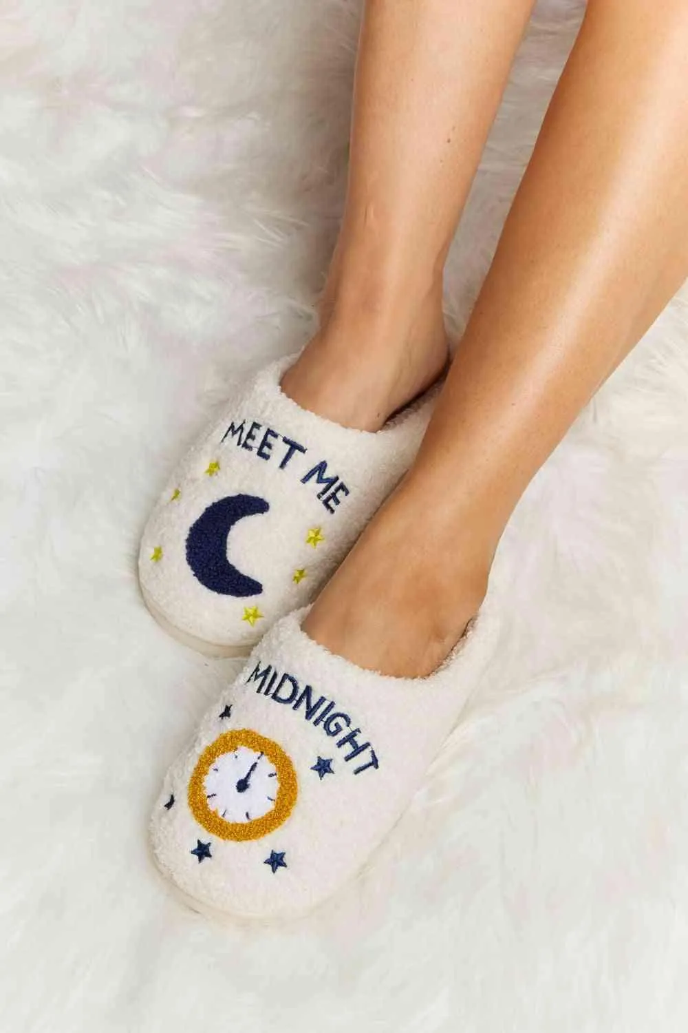 Melody Printed Plush Slide Slippers