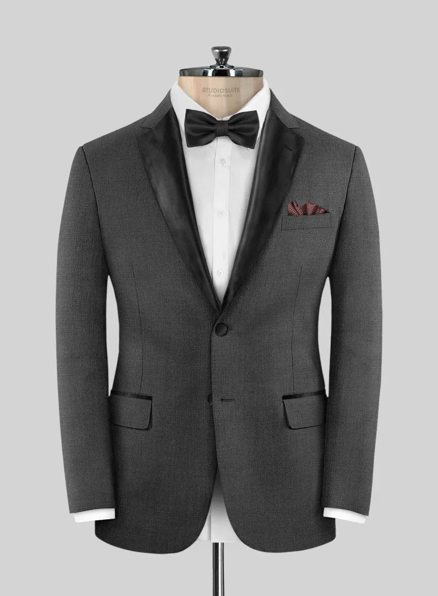 Napolean Mid Charcoal Wool Tuxedo Jacket