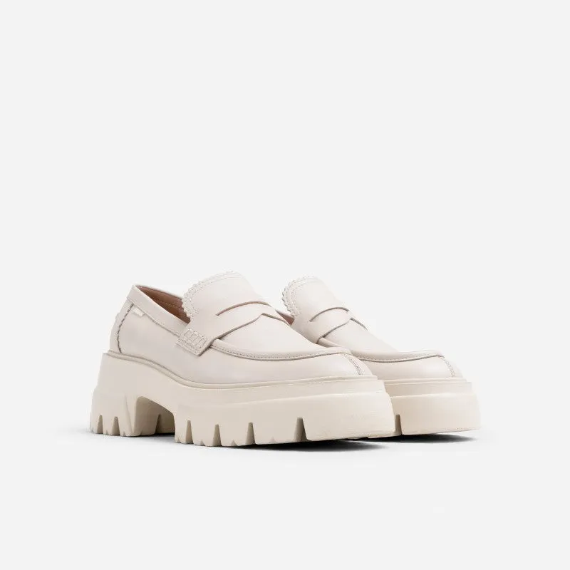 O Tizz Off-White Chunky Loafers