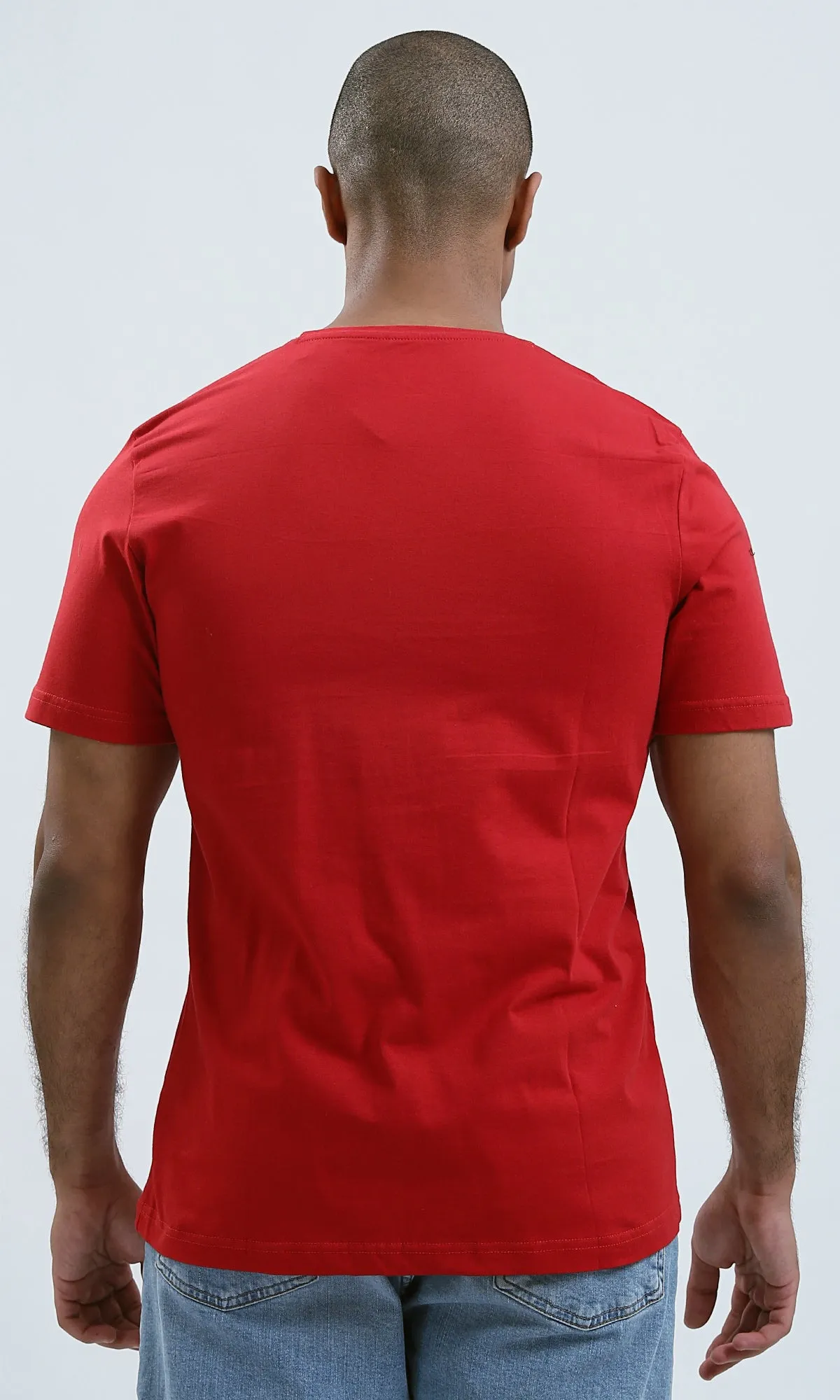 O182390 Casual Printed "Brooklyn" Red Tee