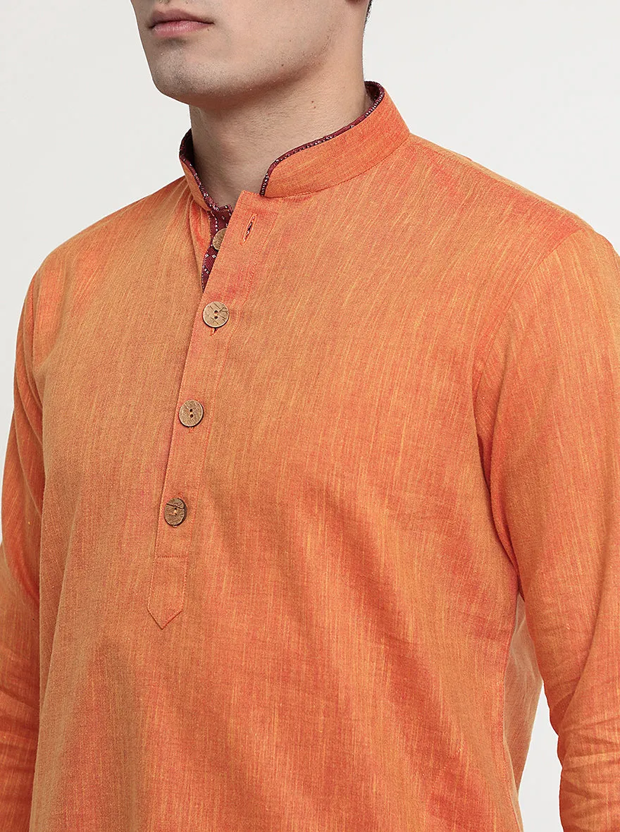 Orange Solid Kurta | Azania