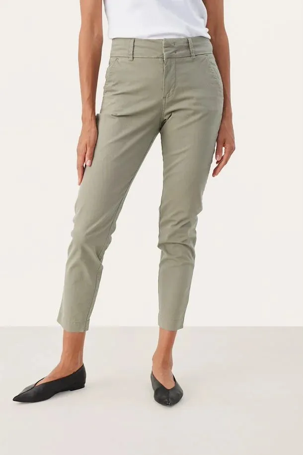 PART TWO SOFFYS COTTON TROUSERS VETIVER