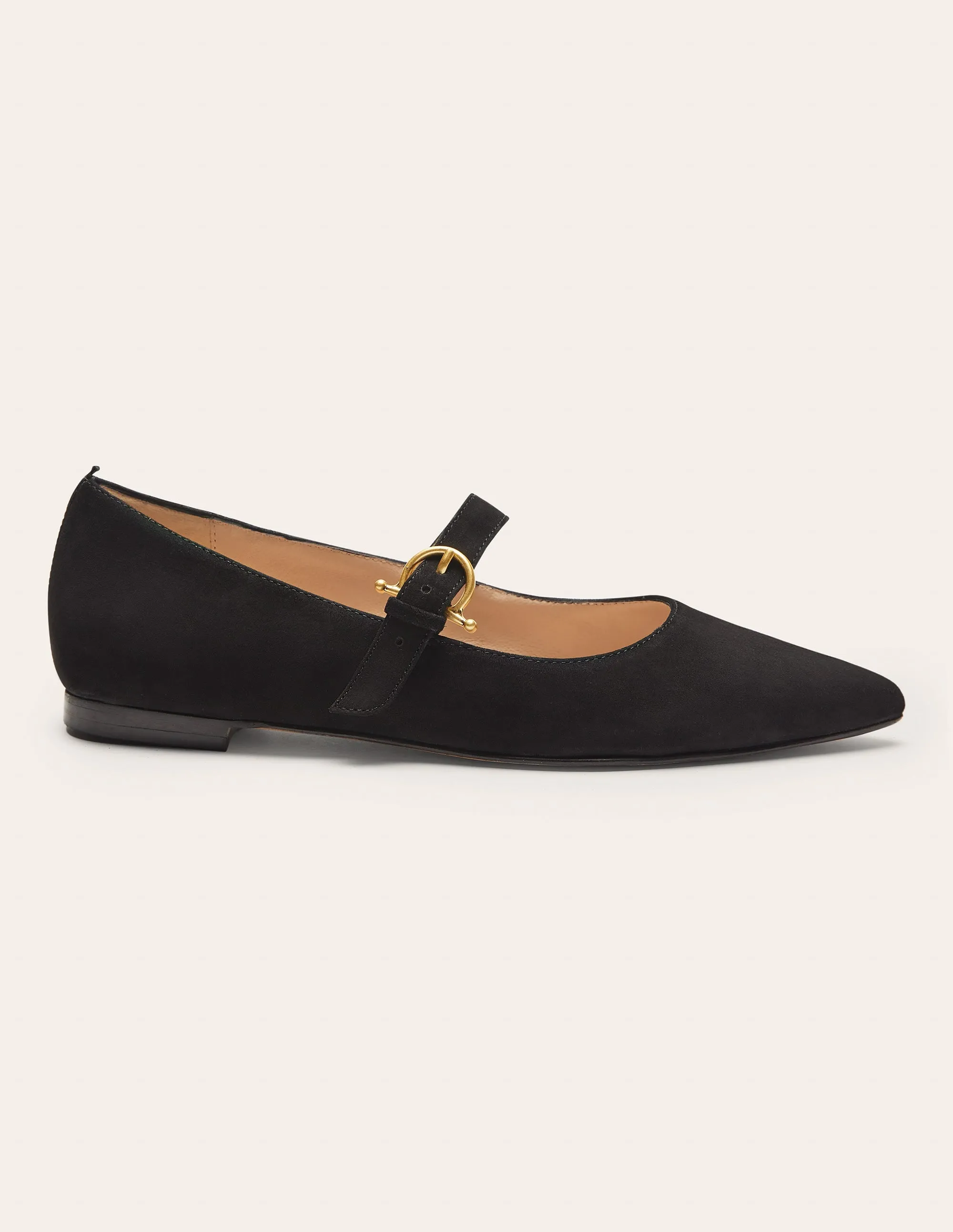 Pointed Toe Mary Jane Shoes-Black