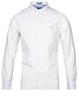 Regular Fit Micro Print Oxford Shirt White