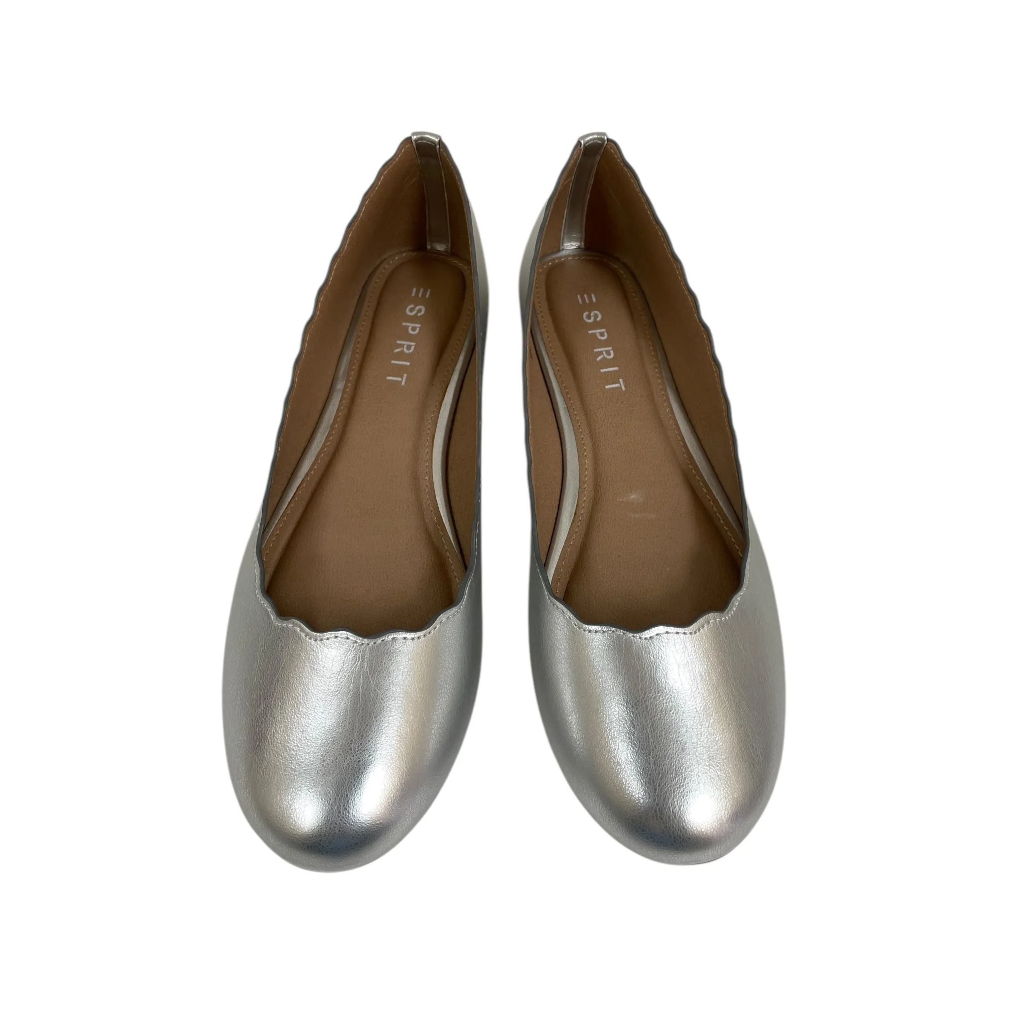 Shoes Flats By Esprit In Silver, Size:9