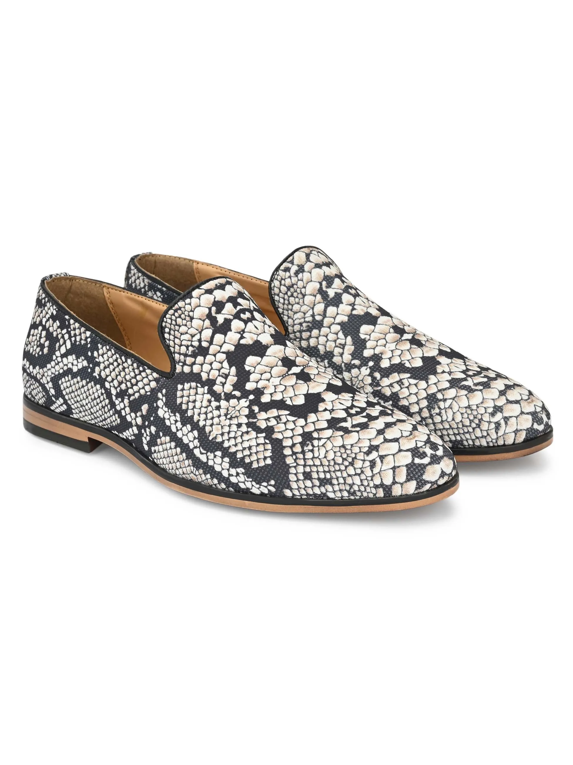 Snake Print Loafers