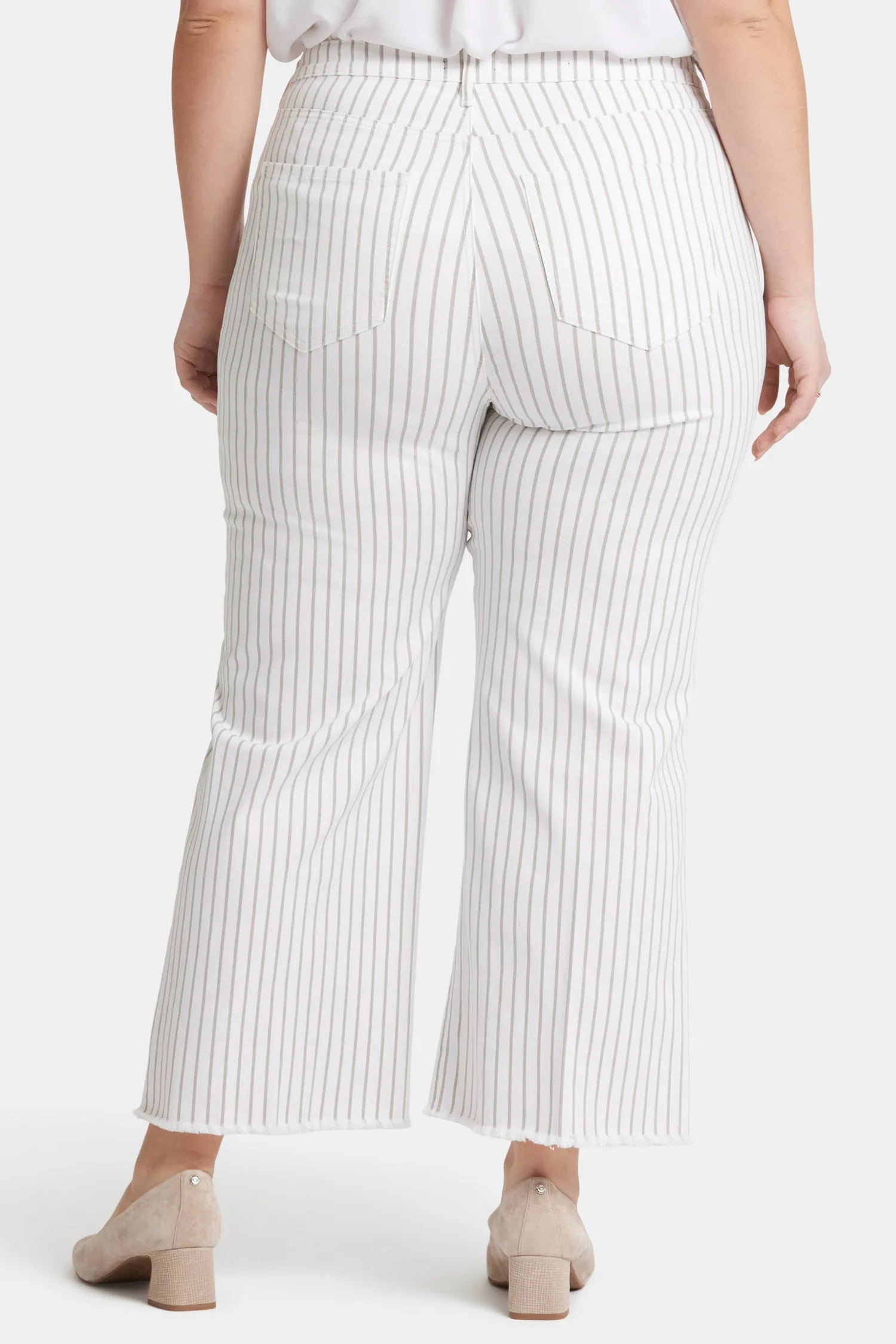 Teresa Wide Leg Ankle Jeans In Plus Size - Beach Cruise Stripe