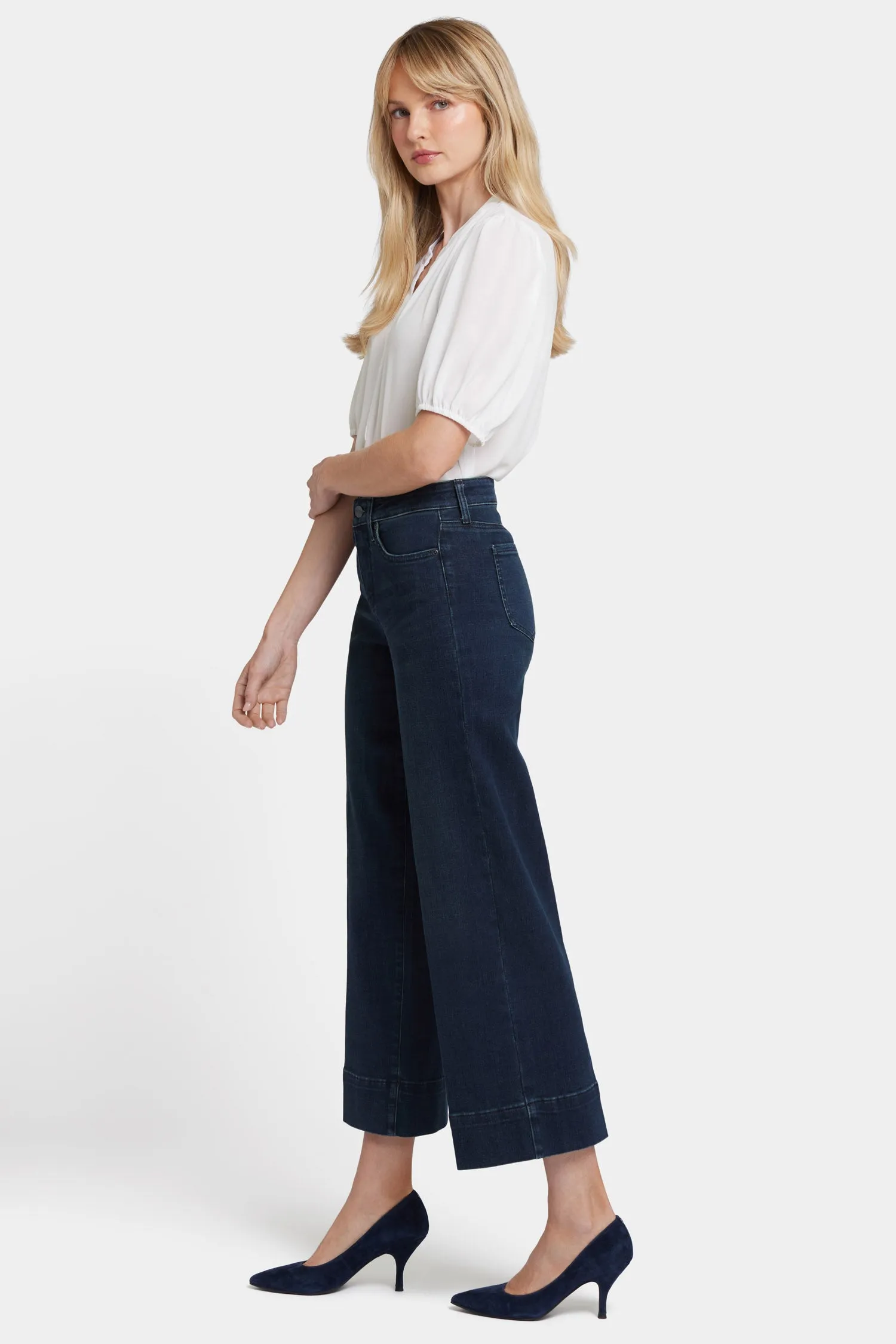 Teresa Wide Leg Ankle Jeans - Obsidian Blue