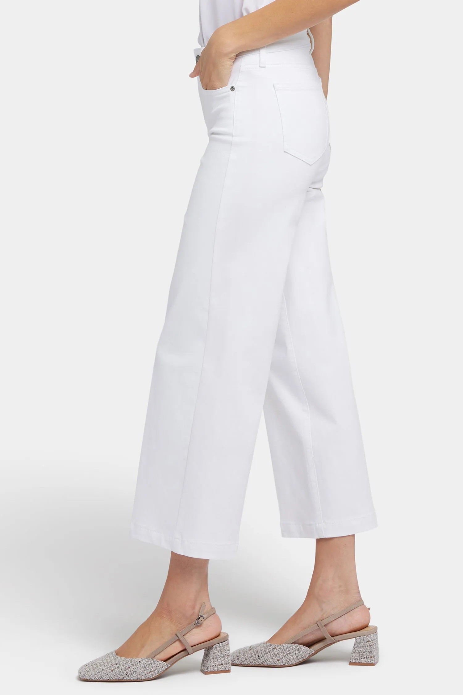 Teresa Wide Leg Ankle Jeans - Optic White