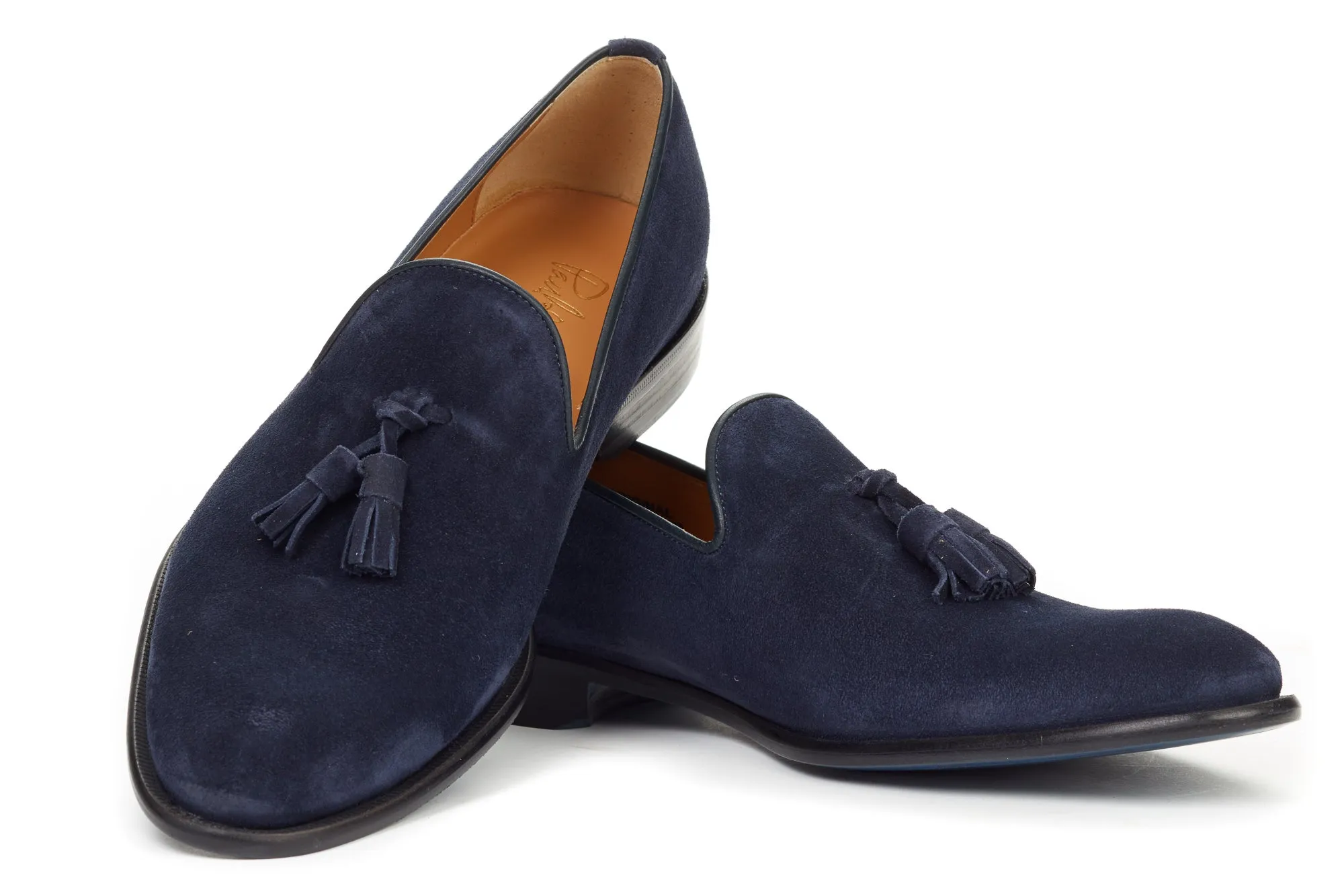 The Chaplin Tassel Loafer - Midnight Blue Suede