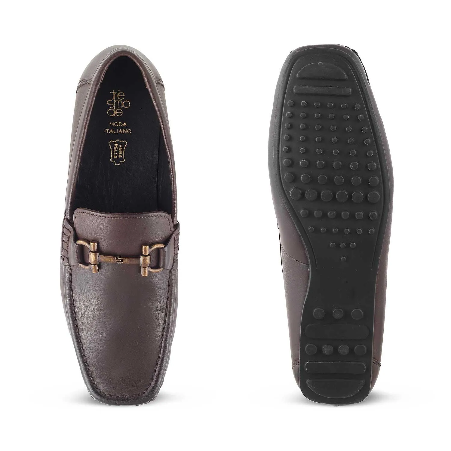 The Milane Brown Men's Leather Loafers Tresmode