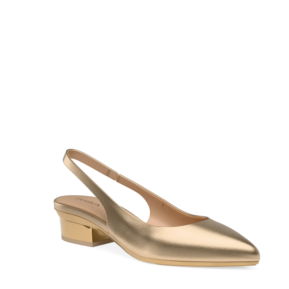 The Slingback - Matte Gold Flat