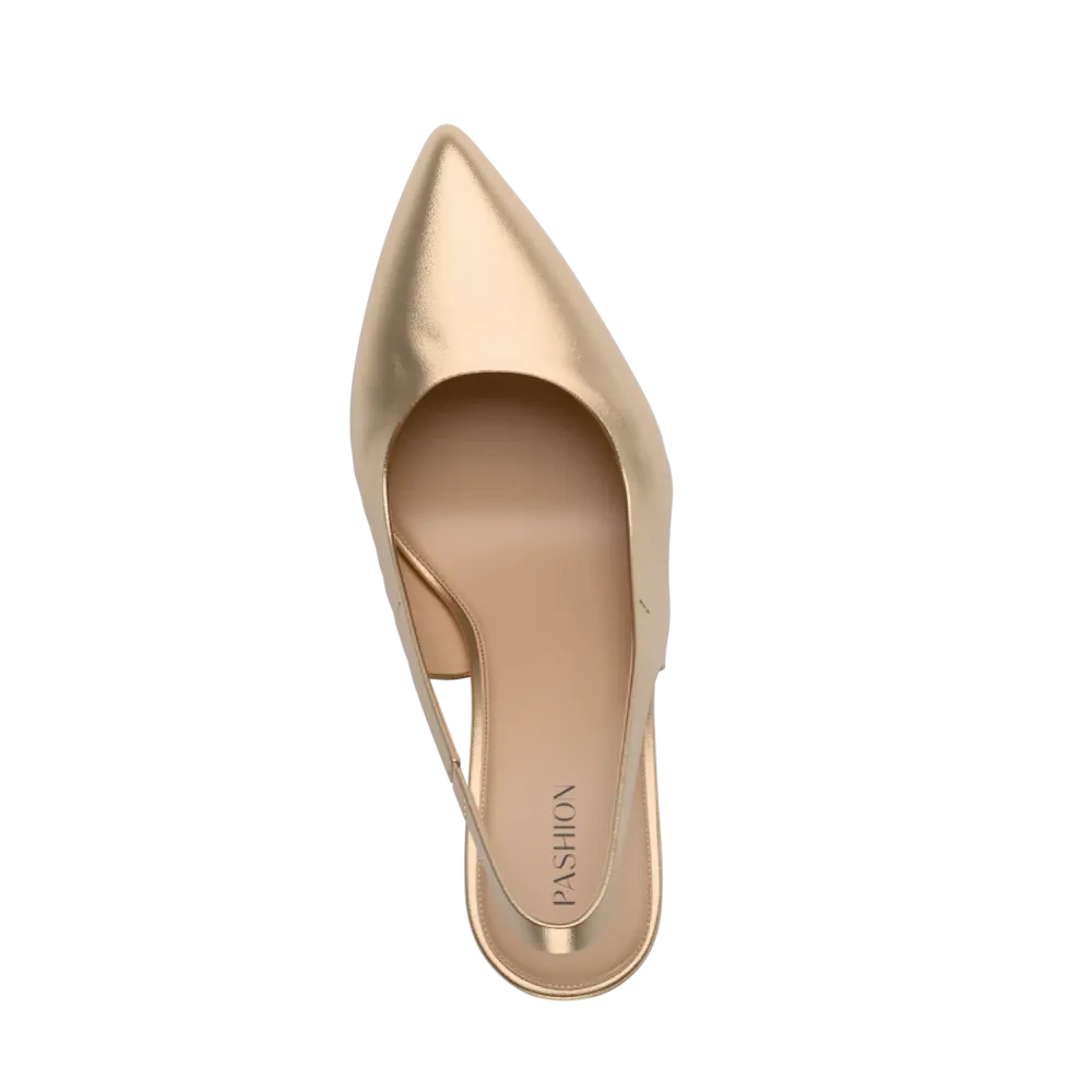 The Slingback - Matte Gold Flat