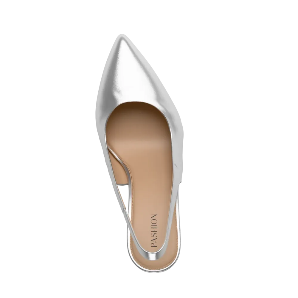 The Slingback - Matte Silver 3 Block