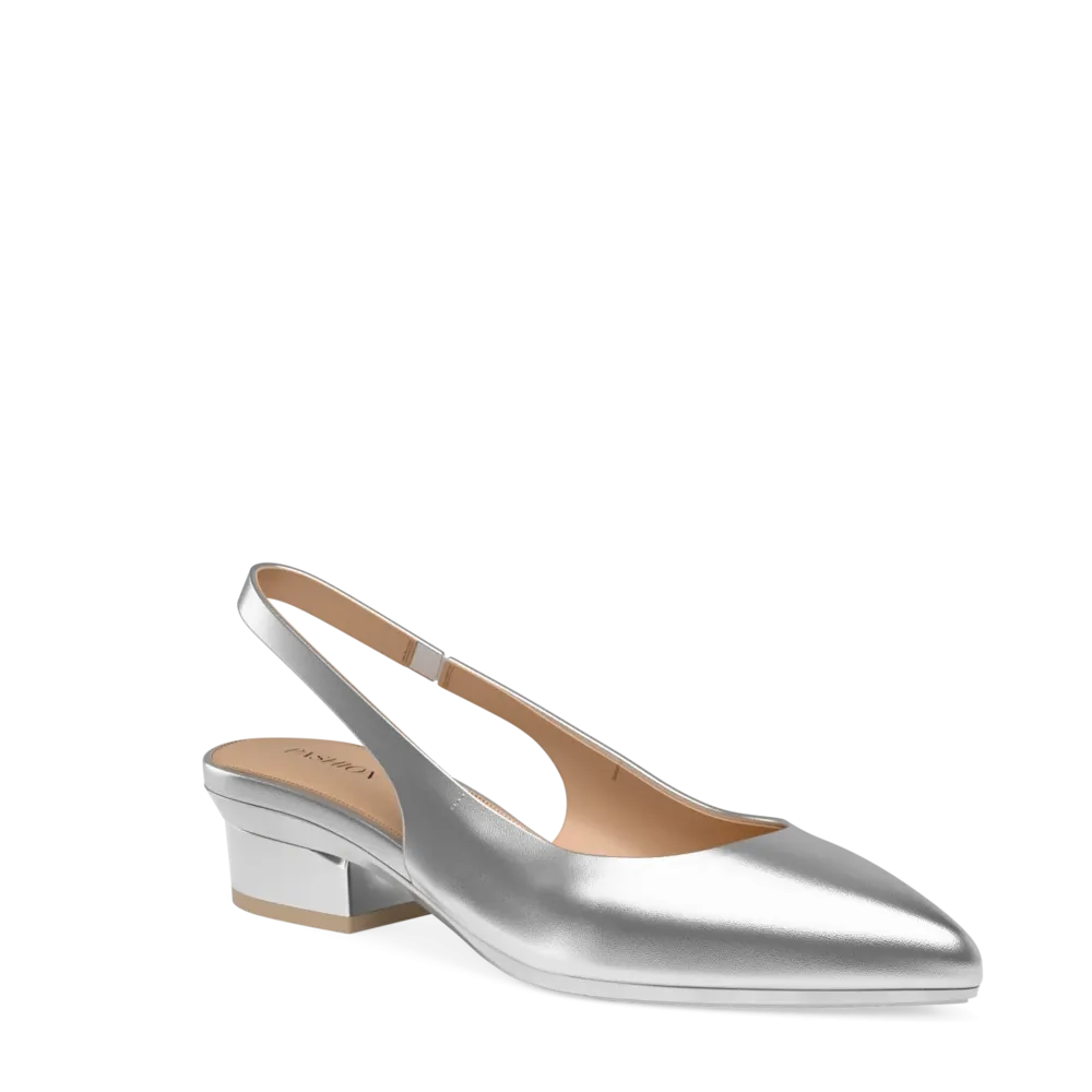 The Slingback - Matte Silver 3 Block