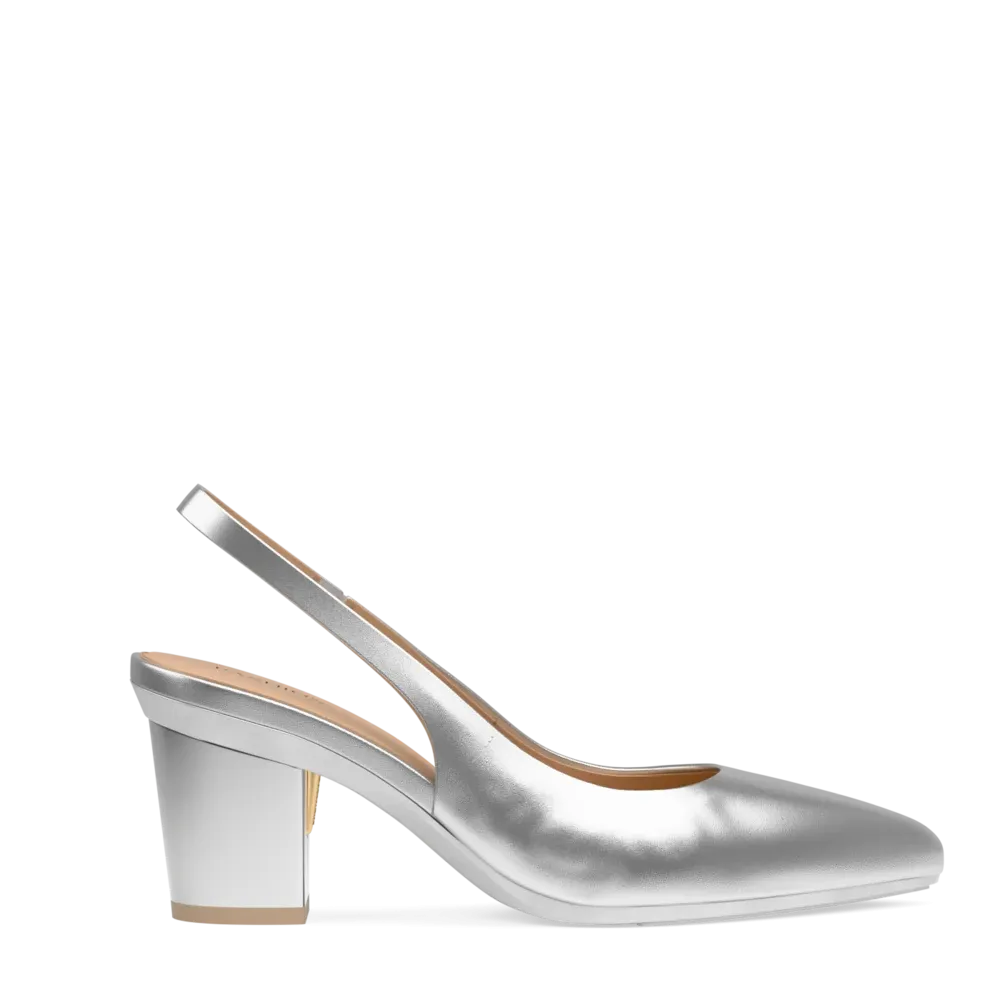 The Slingback - Matte Silver 3 Block