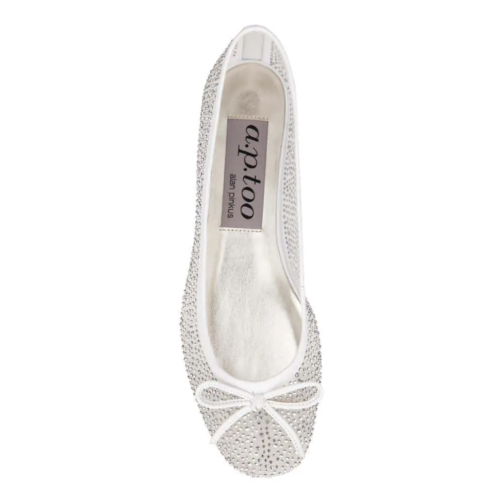 Twinkle Flat in White Satin