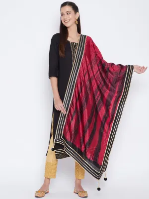 Women Maroon Tie & Dye Gotta Patti Dupatta