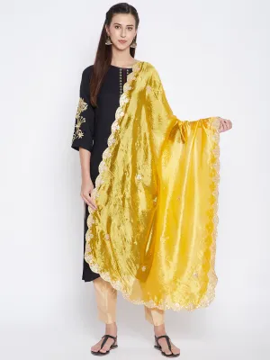 Women Yellow Gotta Patti Silk Dupatta