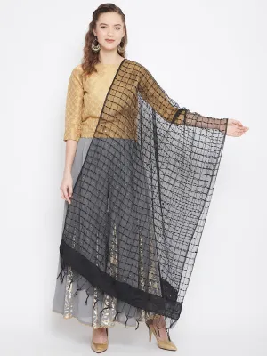 Women'S Black Sequinned Net Dupatta